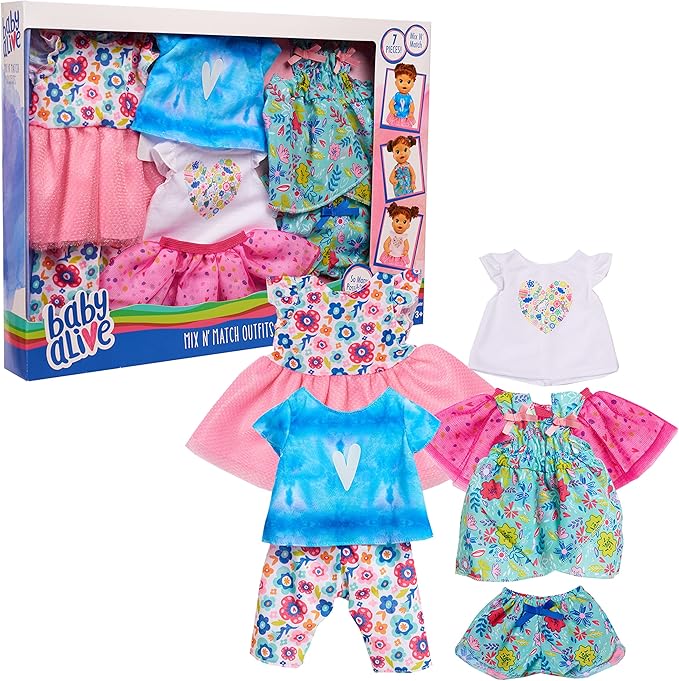 Baby Alive Mix N' Match Outfit Set, Fits Most 12" - 14" Dolls 3 Up