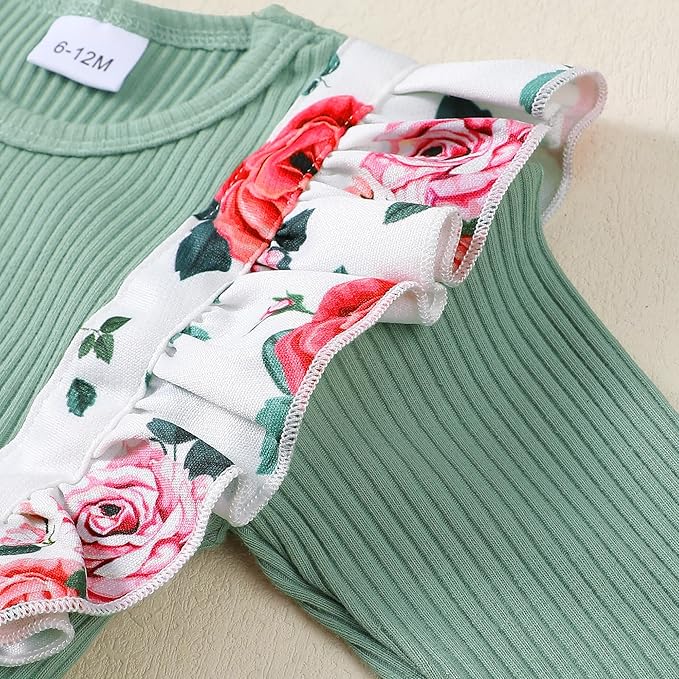 Newborn Baby Girls One Piece Romper Jumpsuit Cute Floral Print