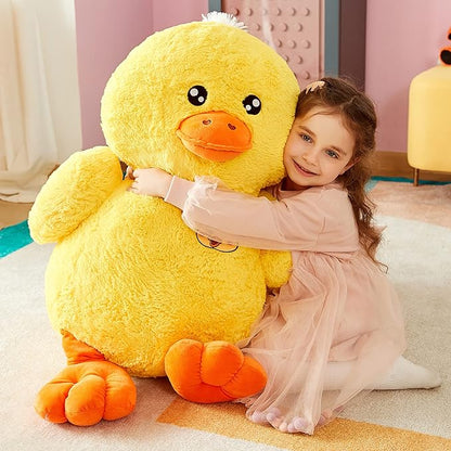IKASA Large Duck Stuffed Animals Giant Soft Plush Toy,19" Cute Huge Jumbo Fluffy Plushy Big Size Duck Fat Plushie 19 inches)