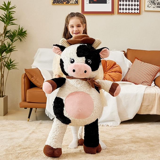 IKASA Giant Cow Stuffed Animal Plush Toy,30 Inches Large Big Jumbo Soft Toys