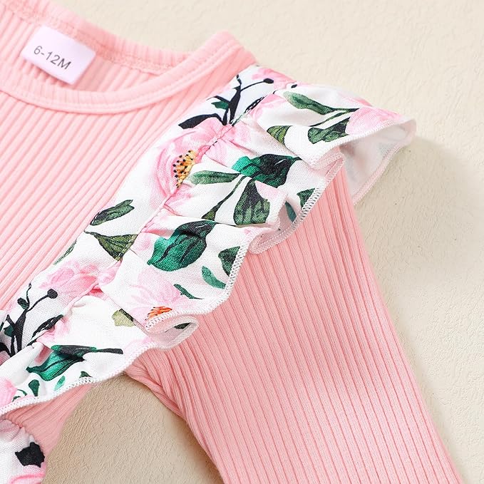 Newborn Baby Girls One Piece Romper Jumpsuit Cute Floral Print