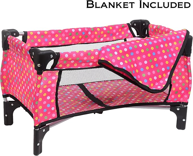 Fash n kolor® Doll Crib, Doll Pack N Play 21" Dolls 2 Years+