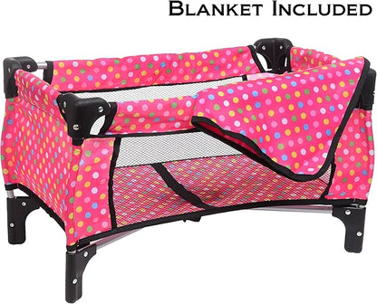 Fash n kolor® Doll Crib, Doll Pack N Play 21" Dolls 2 Years+