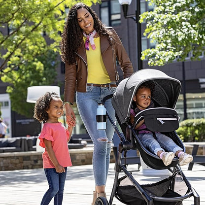 Evenflo Pivot Vizor Travel System with LiteMax Infant Car Seat (Promenade Blue)