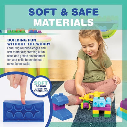 UNiPLAY Plus Soft Building Blocks — Creativity Toy, Educational Play (80-Piece Set)