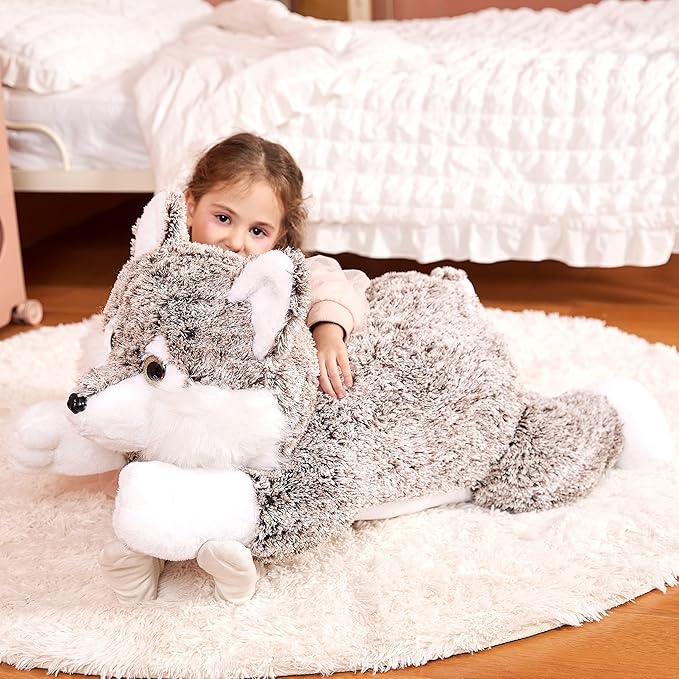 IKASA Giant Wolf Stuffed Animal Plush Toy, 30 Inches Big