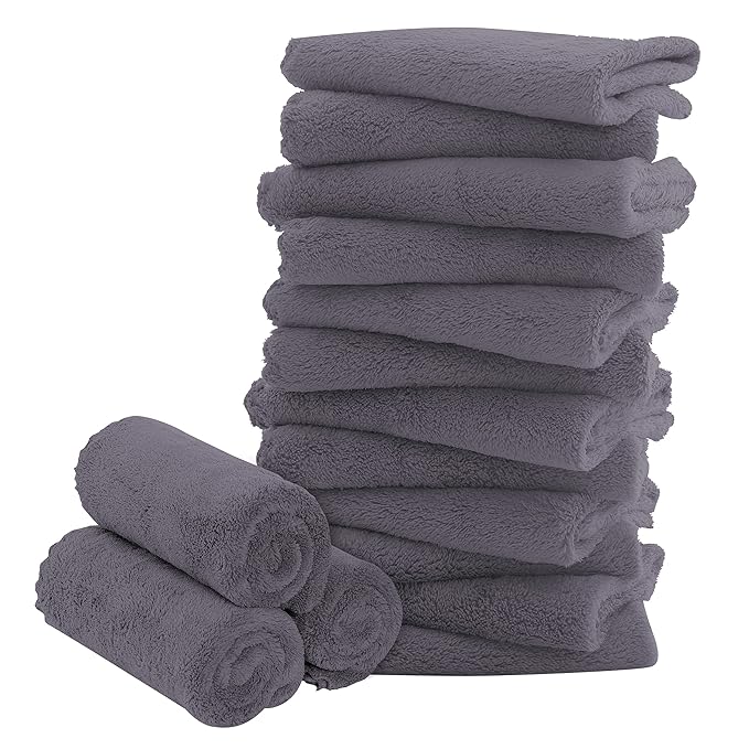 16 Pack Baby Washcloths - Luxury Coral Fleece 10x10 Inch