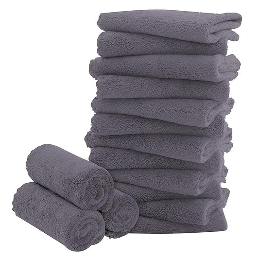 16 Pack Baby Washcloths - Luxury Coral Fleece 10x10 Inch