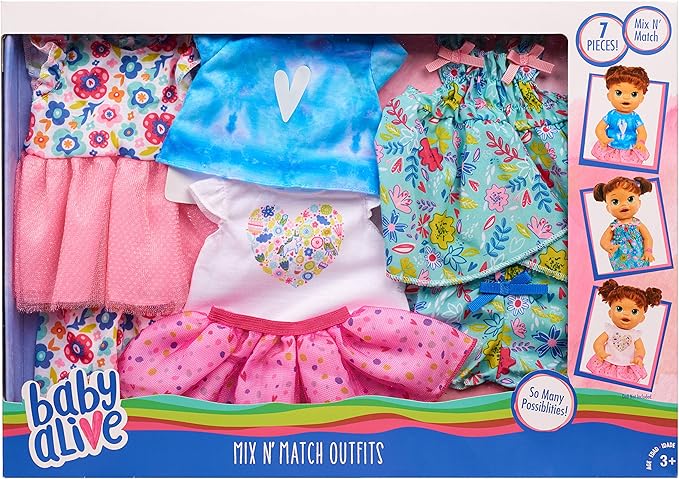 Baby Alive Mix N' Match Outfit Set, Fits Most 12" - 14" Dolls 3 Up