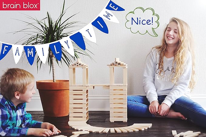Natural Wooden Blocks for Kids Ages 4-8 - Montessori Blocks for Hands-on Learning (300 Building