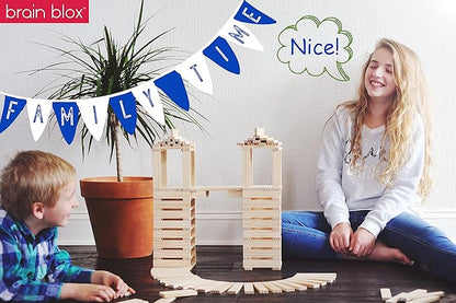 Natural Wooden Blocks for Kids Ages 4-8 - Montessori Blocks for Hands-on Learning (300 Building