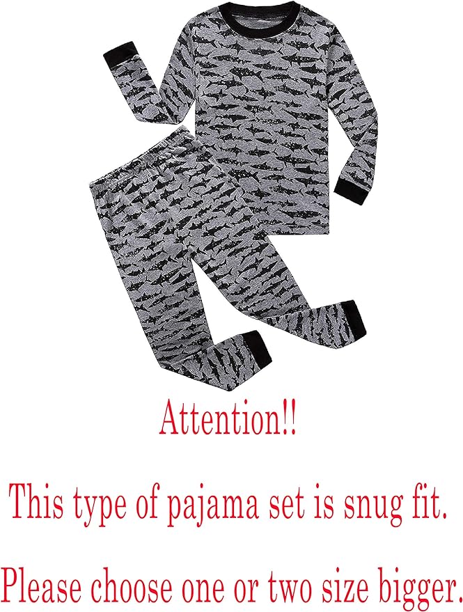 Family Feeling Little Big Boy Pajamas Sets 100% Cotton Pjs