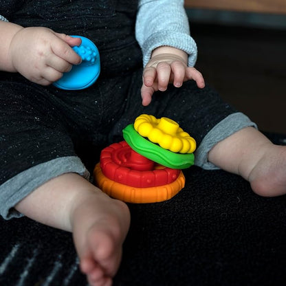 Baby Einstein Stack & Teethe Multi-Textured Easy-to-Grasp 5-Piece Teether Toy 3 Months