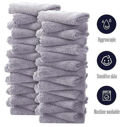 32 Pack Baby Washcloths - 10x10 Inch, Coral Fleece