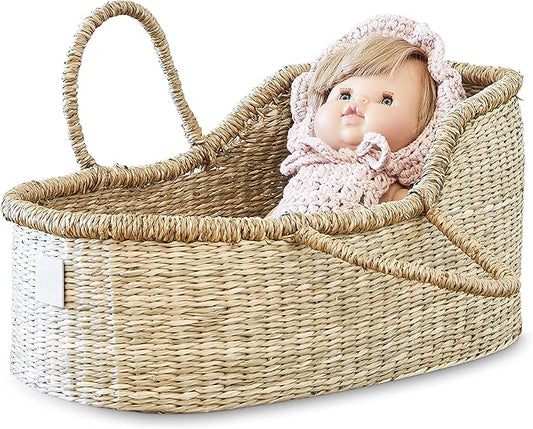 Premium Baby Doll Bassinet - Handcrafted Baby Doll Moses Basket
