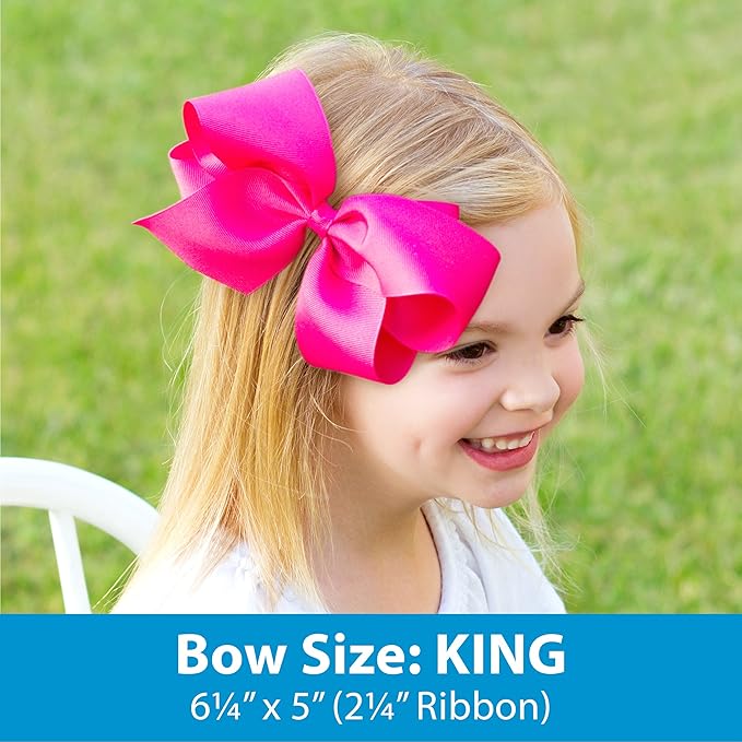 Wee Ones Girls' Classic Grosgrain Hair Bow on a Matching Baby Hair Band, For All Hair Types 0-6 Months,