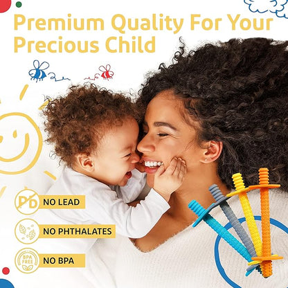 Hollow Teething Tubes - Baby Teething Toys for Babies 6+ Months, Teething Toys for Babies 6-12 Months