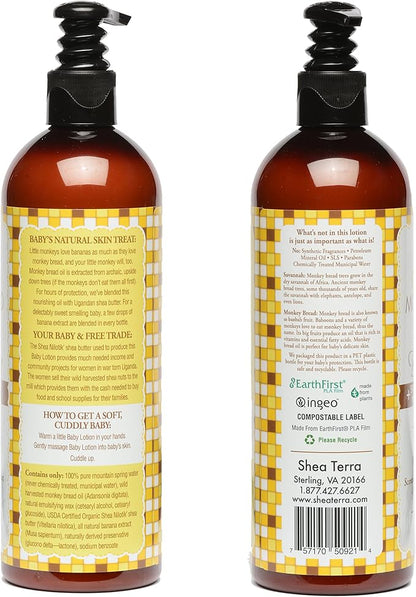 Shea Terra Organics Mama and Baby Collection | Bananas & Monkey Bread Baby Lotion 16oz