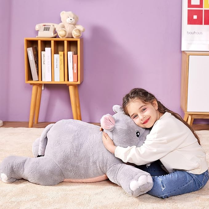 IKASA Giant Hippo Stuffed Animal Plush Toy,Large Hippopotamus Cute 30" Jumbo Soft Toys
