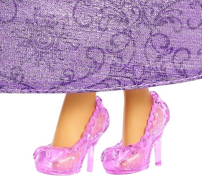 Mattel Disney Princess Toys, Rapunzel Fashion Doll, Sparkling Look with Blonde Hair, Blue Eyes & Tiara Accessory, Inspired by the Movie Tangled
