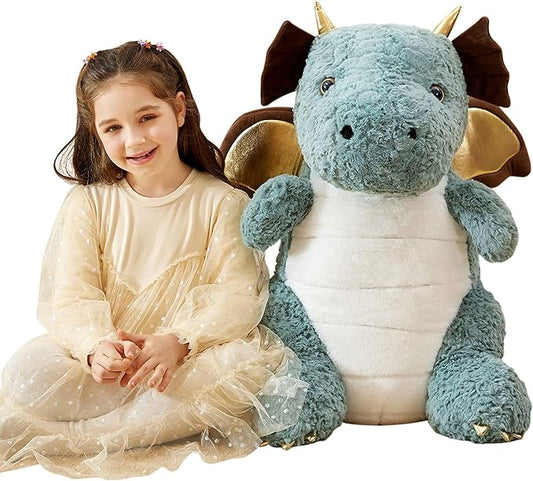 IKASA Giant Dragon Stuffed Animal Plush Toy,23" Large Winged Dinosaur Big Jumbo Soft Toys
