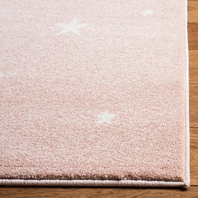 SAFAVIEH Carousel Kids Collection Accent Rug - 2' x 3', Pink & Ivory, Doe Design, Non-Shedding & Easy Care, Ideal for High Traffic Areas for Boys & Girls in Playroom, Nursery, Bedroom (CRK191P)