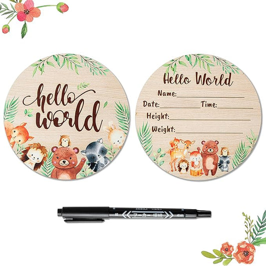 R HORSE Baby Birth Announcement Sign with Marker Pen Double-sided