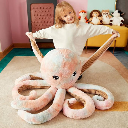 IKASA Giant Octopus Stuffed Animal Jumbo Plush Toy,30" Soft Toy Large Cute Huge Jumbo Kawaii Fluffy Big Size Fat Oversized Plushie