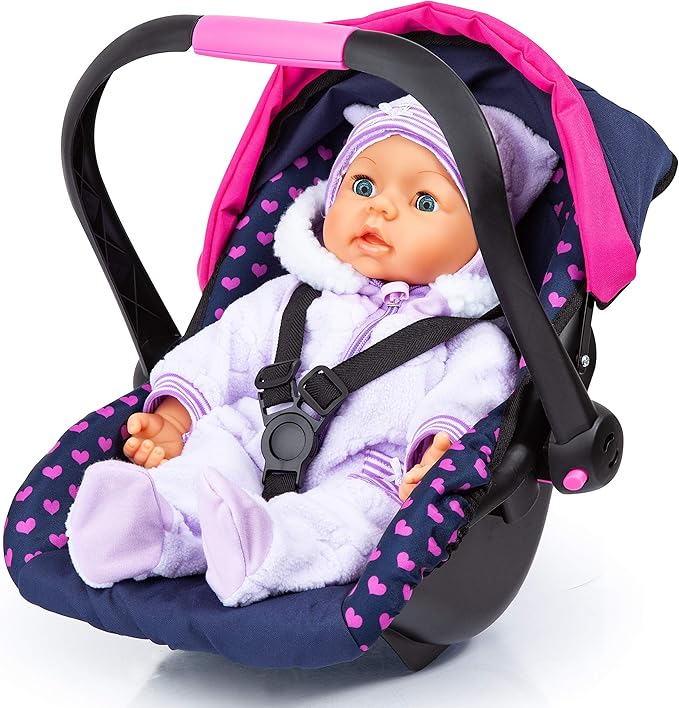 Bayer Design Baby Doll Deluxe Car Seat with Canopy- Blue