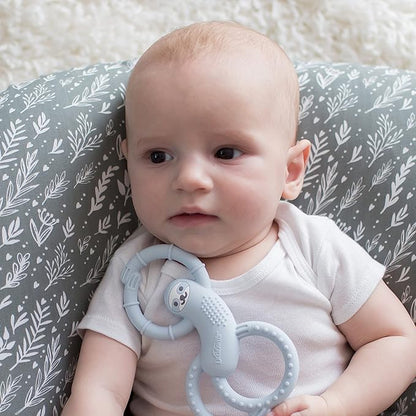Dr. Brown's Flexees Blue Sloth, Soft 100% Silicone Baby Teether 3m+