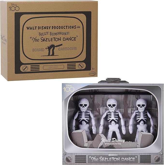 Disney100 Years of Wonder Walt Disney Presents Silly Symphonies Skeleton Dance Collectible Plush Stuffed Doll, Kids Toys for Ages 5 Up, Amazon Exclusive by Just Play