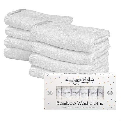 Sweet Child 8-Pack Baby Washcloths -Super Soft Rayon Washcloth, Baby Wash Cloths for Newborn