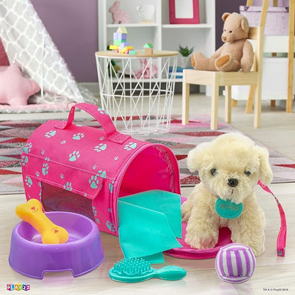 Play22 Plush Puppy Doll Set for Kids 9 PCS - Baby Doll Accessories 4 Year 18" Dolls,