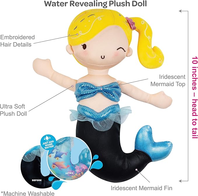 ADORA Mermaid Magic Dolls with Color-Changing Tail, Ultra-Plush Toy Doll Made with Premium and Machine Washable Materials 1+ -