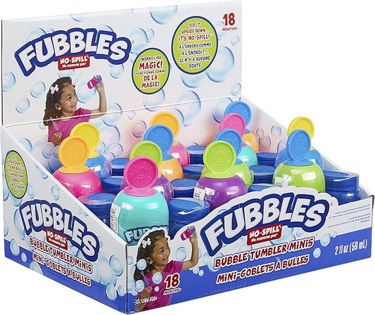 Fubbles No Spill Bubble Tumbler Minis Party Favor 12 pack | Bubble toy for babies toddlers and kids 2oz bubble