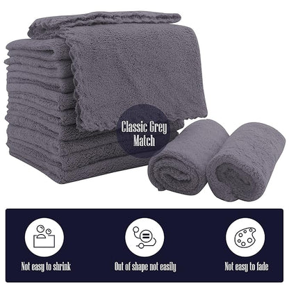 16 Pack Baby Washcloths - Luxury Coral Fleece 10x10 Inch
