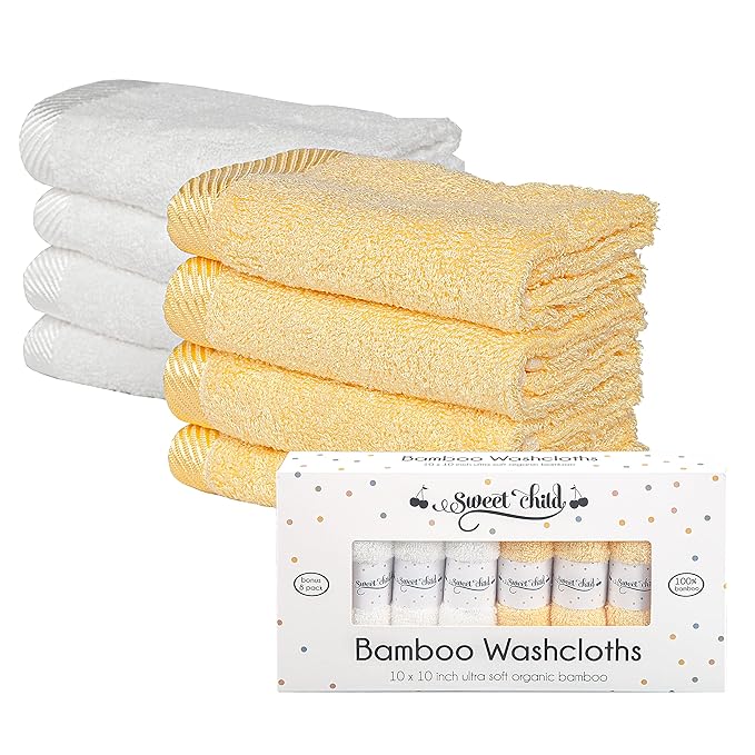 Sweet Child 8-Pack Baby Washcloths -Super Soft Rayon Washcloth, Baby Wash Cloths for Newborn