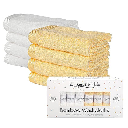 Sweet Child 8-Pack Baby Washcloths -Super Soft Rayon Washcloth, Baby Wash Cloths for Newborn