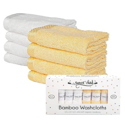 Sweet Child 8-Pack Baby Washcloths -Super Soft Rayon Washcloth, Baby Wash Cloths for Newborn