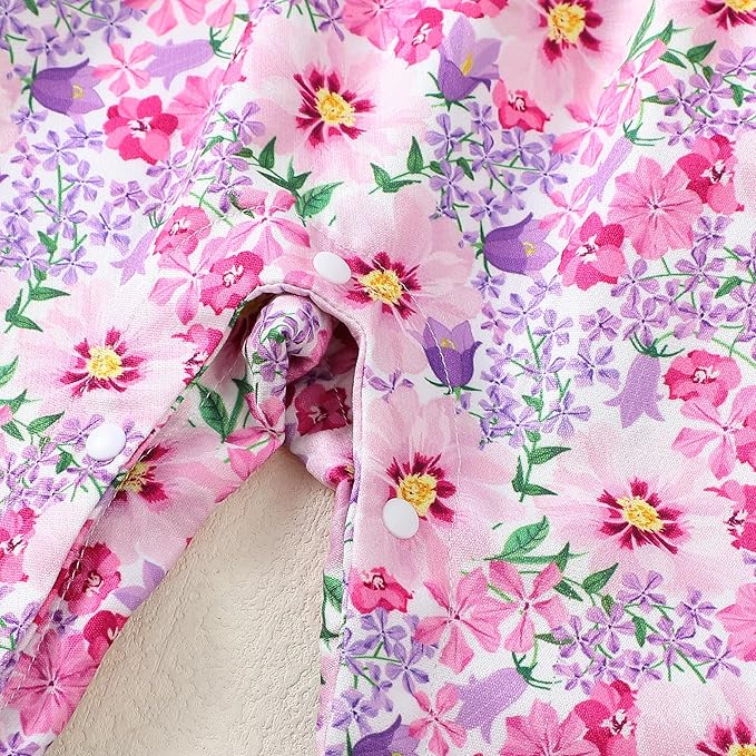 Newborn Baby Girls One Piece Romper Jumpsuit Cute Floral Print