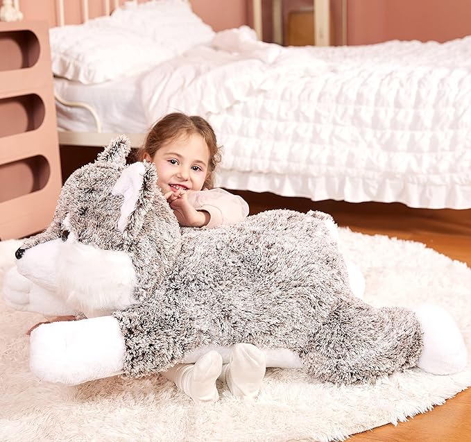IKASA Giant Wolf Stuffed Animal Plush Toy, 30 Inches Big