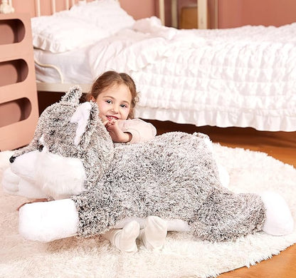 IKASA Giant Wolf Stuffed Animal Plush Toy, 30 Inches Big