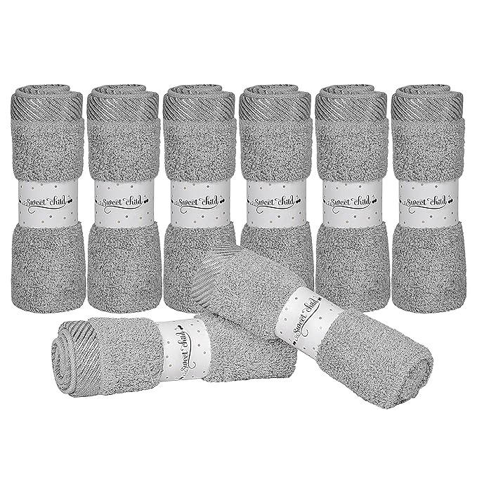 Sweet Child 8-Pack Baby Washcloths -Super Soft Rayon Washcloth, Baby Wash Cloths for Newborn