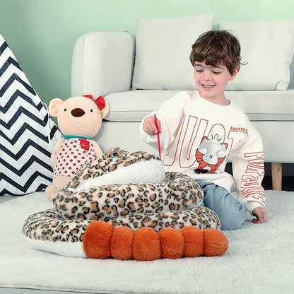 IKASA Giant Snake Stuffed Animal Plush Toy,106" Large Rattlesnake Cute Jumbo Soft Toys