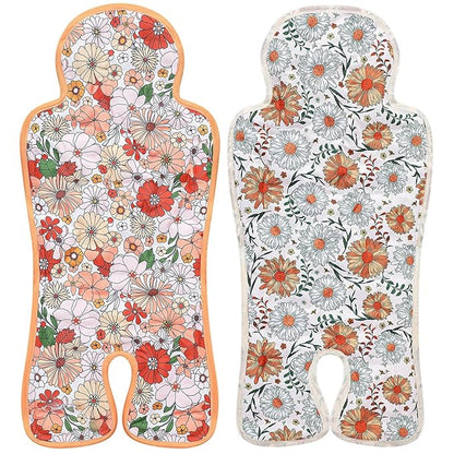 Pinkunn 2 Pcs Gel Car Seat Cooling Pad for Baby Summer Breathable Ice Cushion Multifunctional Ice Stroller Cooler Mat for Stroller Baby Dining Chair Child Safety Seat(Classic Color,Flower)