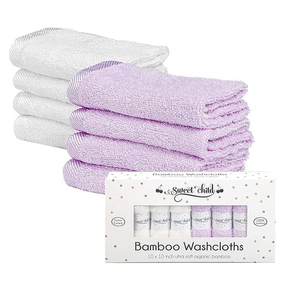 Sweet Child 8-Pack Baby Washcloths -Super Soft Rayon Washcloth, Baby Wash Cloths for Newborn