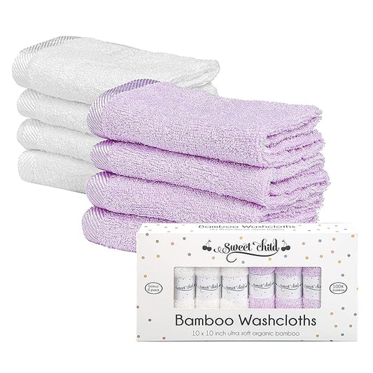 Sweet Child 8-Pack Baby Washcloths -Super Soft Rayon Washcloth, Baby Wash Cloths for Newborn