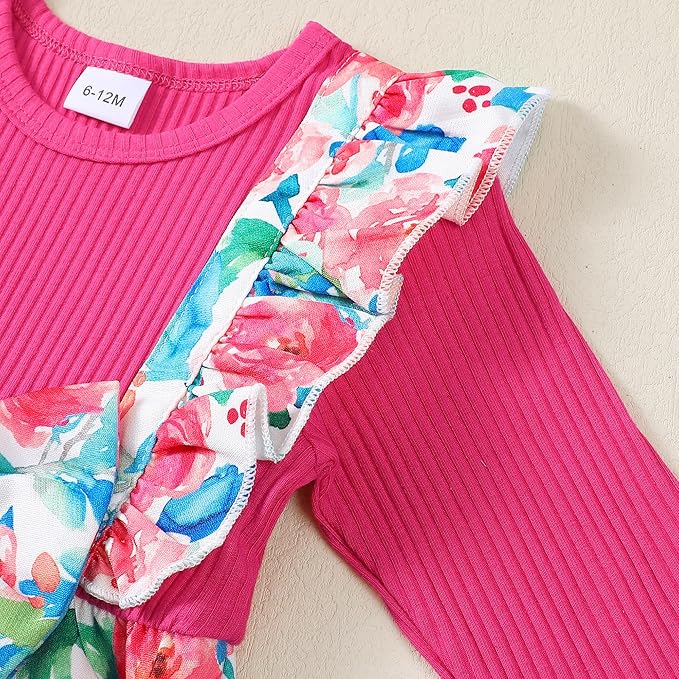 Newborn Baby Girls One Piece Romper Jumpsuit Cute Floral Print
