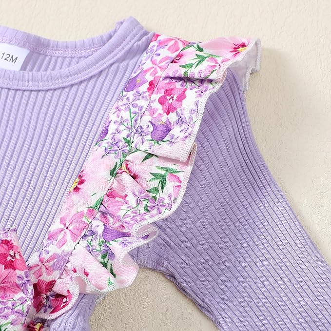 Newborn Baby Girls One Piece Romper Jumpsuit Cute Floral Print
