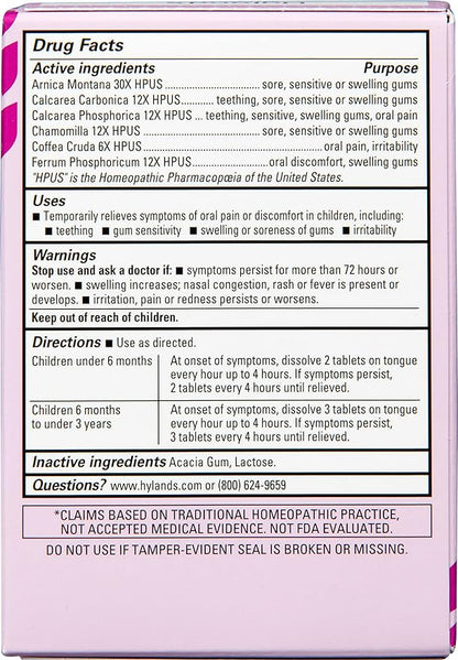 Hyland's Baby Daytime Soothing Tablets with Chamomilla, Natural Relief of Oral Discomfort 125 Count